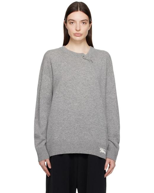 Burberry Gray Safety Pin Sweater
