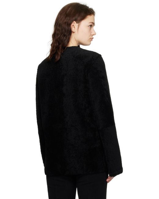 Blouson Noir En Peau Retournée À Glissière Totême  en coloris Black