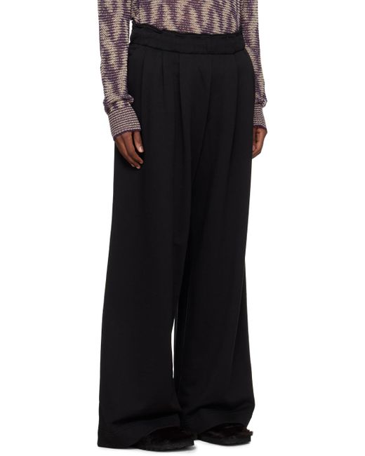 Pantalon de survêtement noir à plis Dries Van Noten pour homme en coloris Black