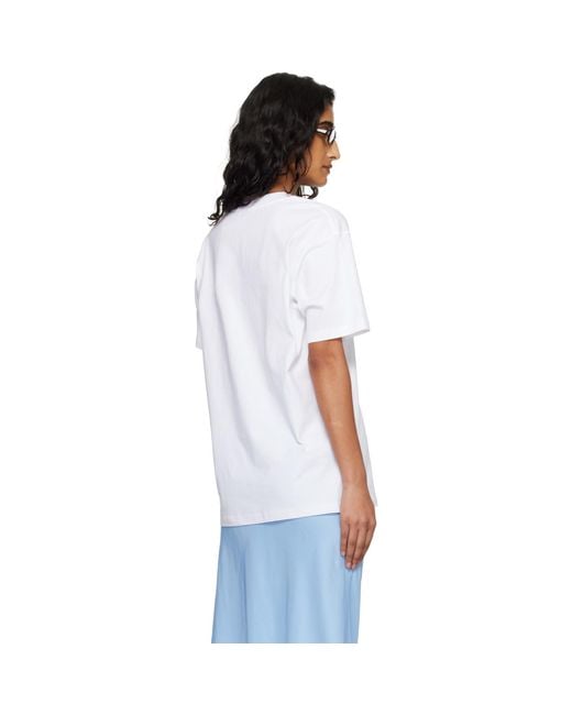 Moschino White Printed Organic Cotton Jersey T-Shirt