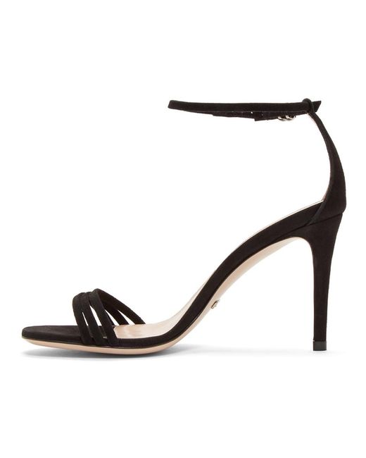 gucci black suede isle heeled sandals