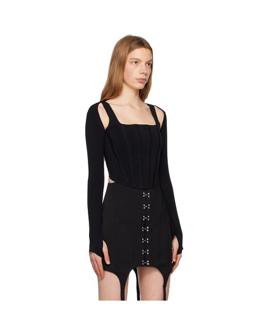 Dion Lee Black Corset Long Sleeve T-Shirt