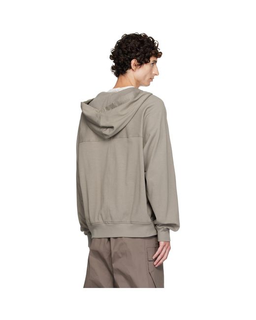 Rick Owens Gray Taupe Tower Windbreaker Hoodie for men