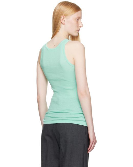 AURALEE Organic Soft Rib Tank Top in Green | Lyst