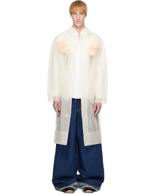 Simone Rocha Blue Off- Stuffed Carnation Car Coat for men
