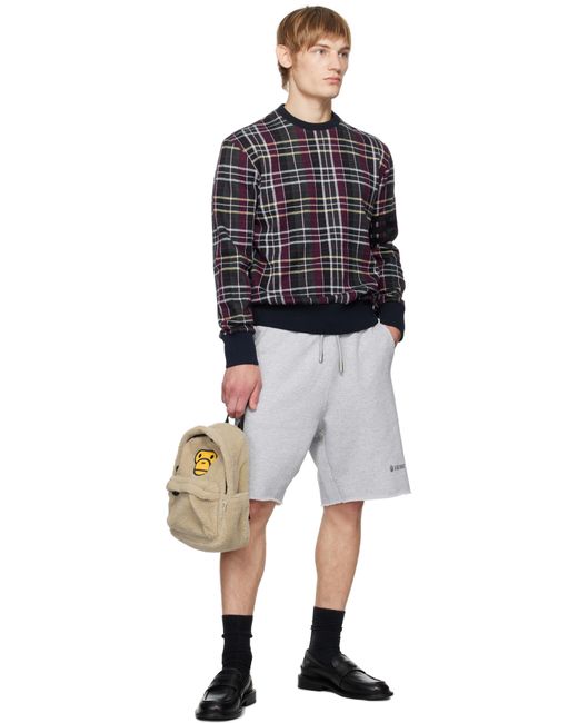 A Bathing Ape Baby Milo Sherpa Mini Backpack in Grey for Men Lyst UK