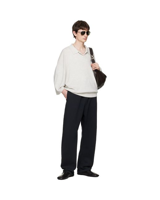Fear Of God White Signature Three-Quarter Sleeve 90S Knit Polo for men
