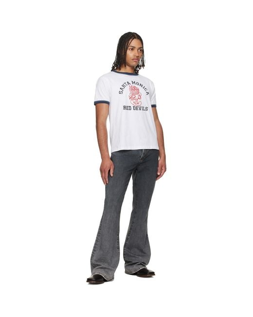 Cout de la Liberte Gray Jimmy Ecru Twill Flare Jeans for men