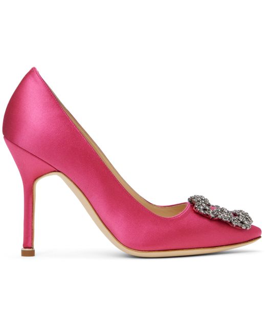 Manolo Blahnik Pink Hangisi Heels