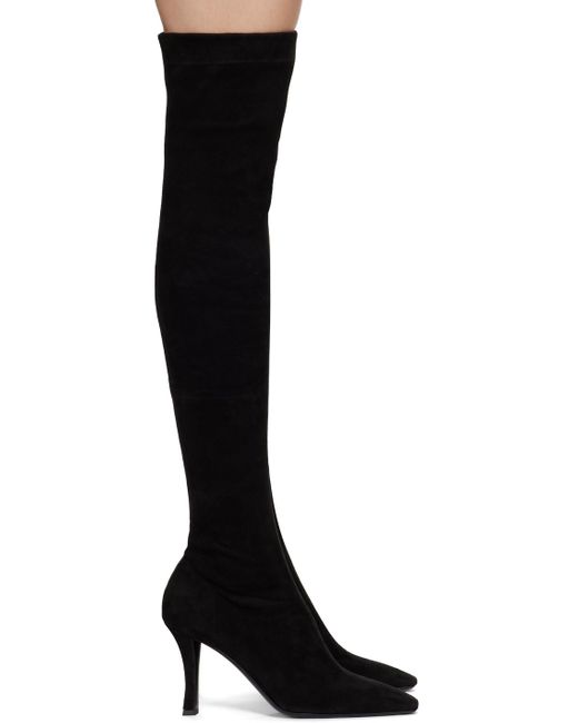 The Row Black Annette Suede Over-the-knee Boots