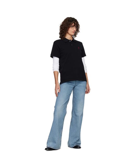AMI Blue Cotton Flare Fit Jeans