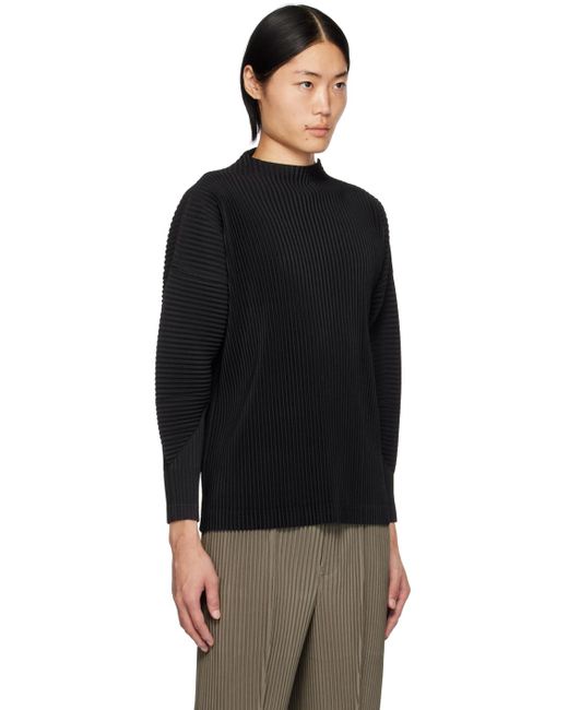 Homme Plissé Issey Miyake Black Monthly Color November Long Sleeve T-Shirt for men