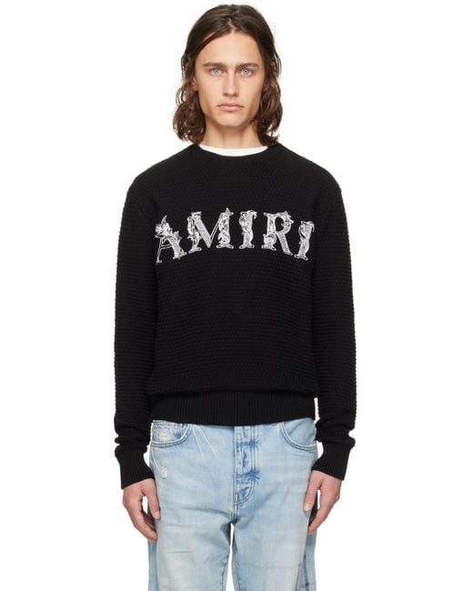 Amiri Black Baroque Sweater for men
