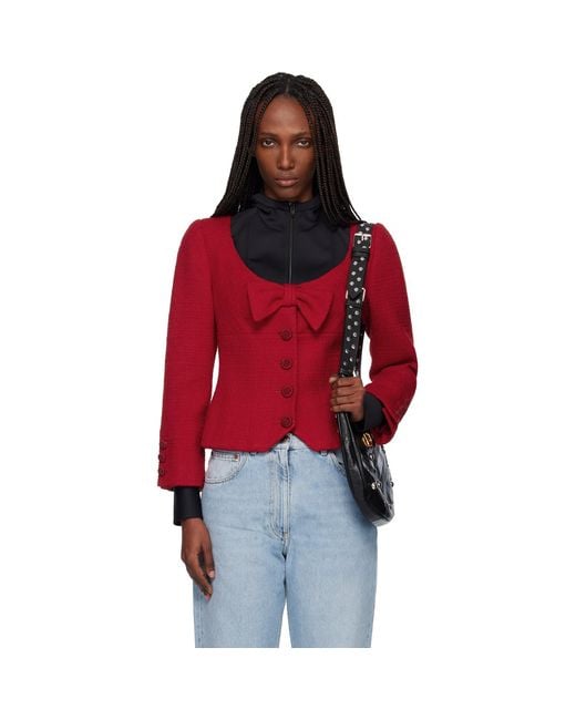 Valentino Red Tweed Jacket