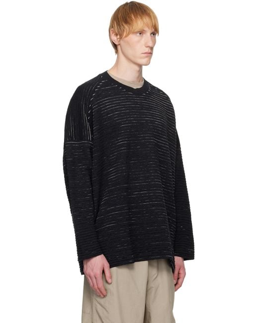 Jan Jan Van Essche Black Linen Cotton Yarn Knit#70 Sweater for men
