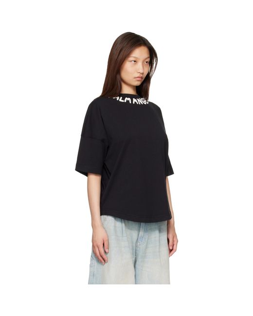 Palm Angels Black Neck Logo Over T-Shirt