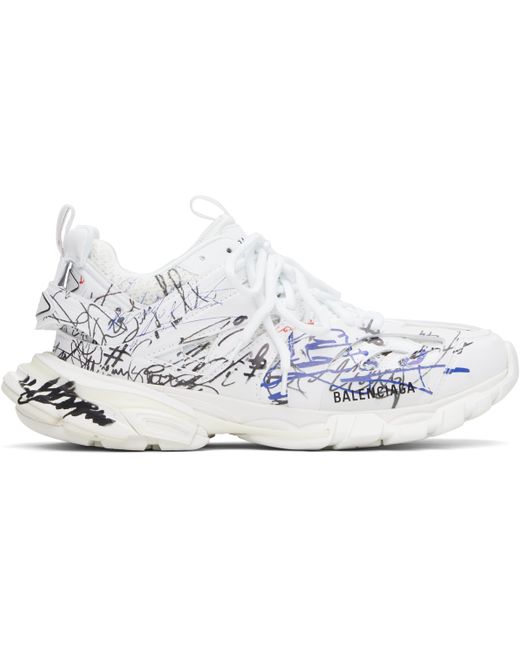 メンズ Balenciaga ホワイト Track Autographe スニーカー Black