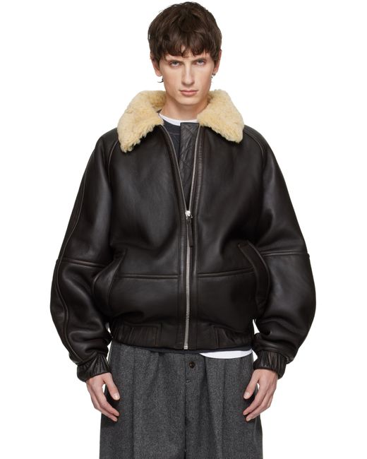 Jacquemus Black 'The Bombardier' Shearling Jacket for men