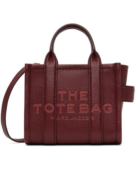 Marc Jacobs バーガンディ ミニ The Leather Tote Bag トートバッグ Red