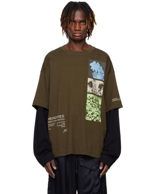 【関税込み】Dries Van Noten カーキ Show 長袖Tシャツ メンズ Dries Van Noten カーキ Show 長袖Tシャツ ブラック | Lyst