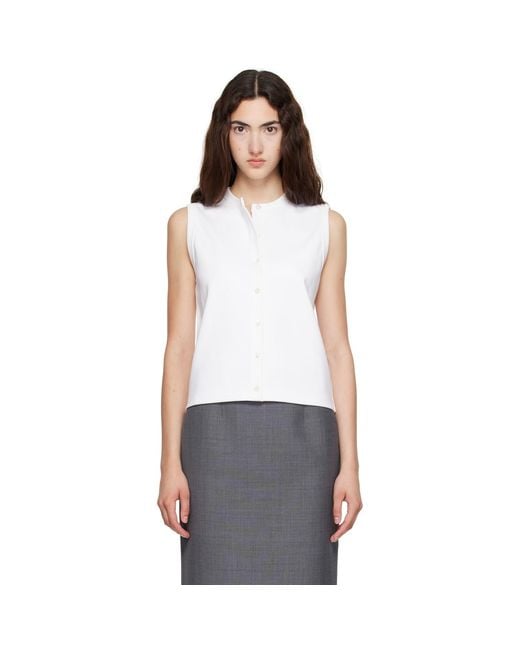 Flore Flore White Poppy Sleeveless Cardigan