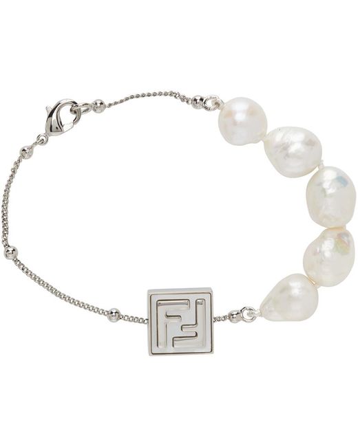 Bracelet 'forever ' argenté à perles Fendi pour homme en coloris Metallic