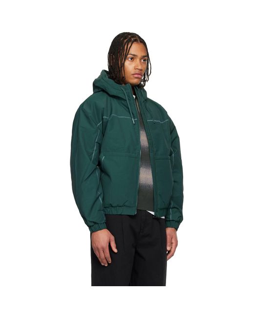 Dime Green Quilted Ripstop Puffer Jacket for men