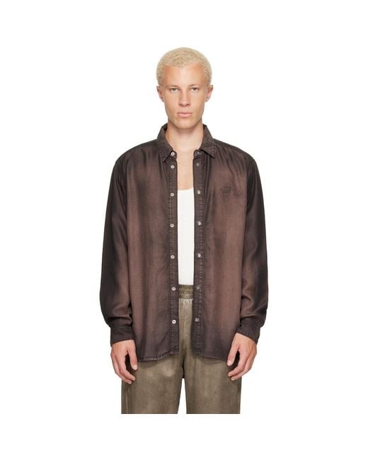 DIESEL Brown Fluid Shirt for men