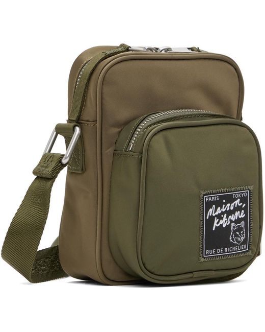 Maison Kitsuné Green Khaki Nylon Crossbody Bag for men