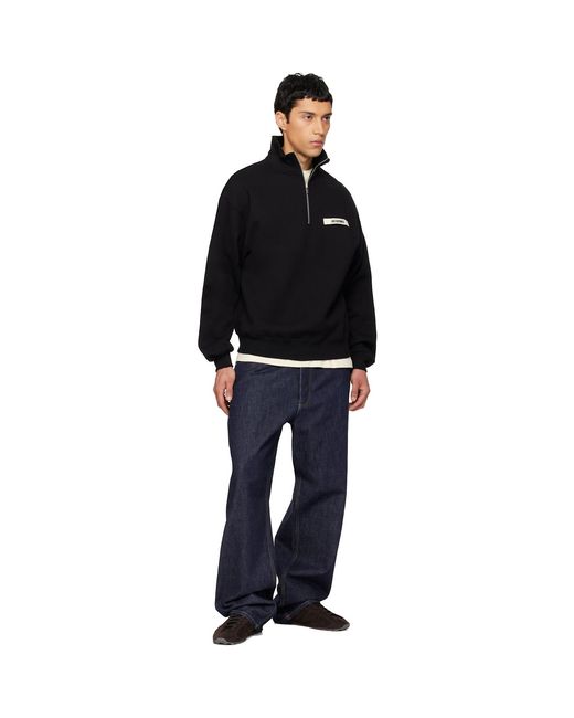 Jacquemus Black La Croisière 'The Gros Grain Zipped-Rollneck' Sweatshirt for men