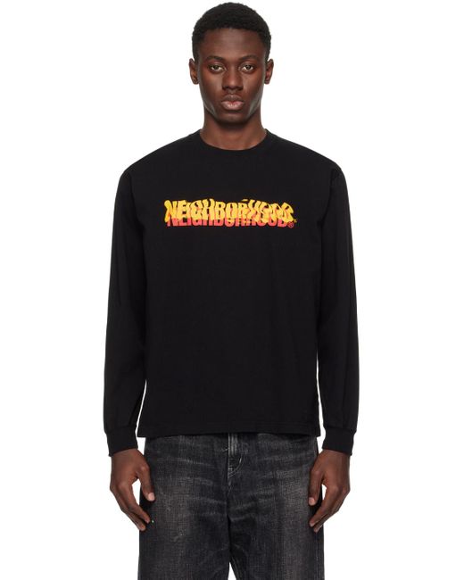 T-shirt à manches longues noir à logos modifiés imprimés Neighborhood pour homme en coloris Black