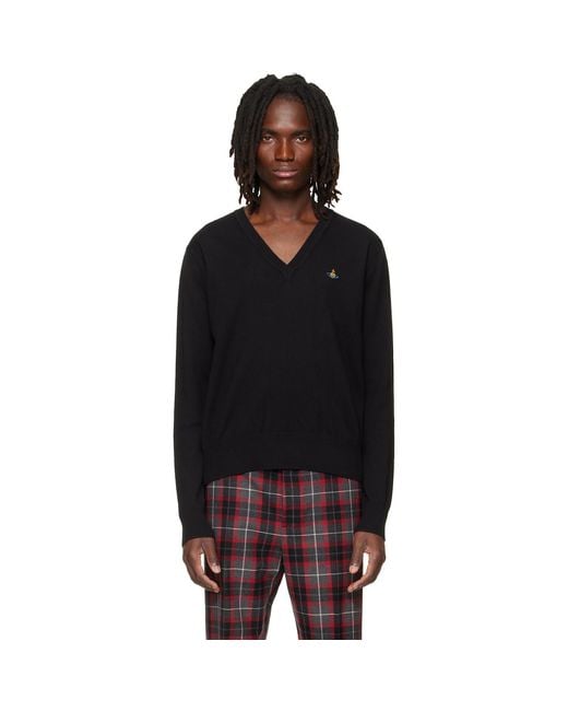 Vivienne Westwood Black Mark V-Neck Sweater for men