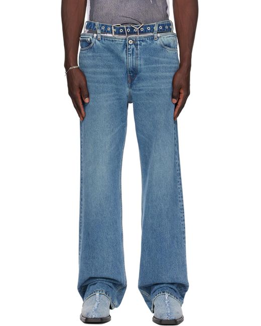 Y. Project Blue Y-belt Jeans for men