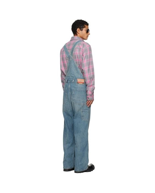 DIESEL Black D-Framu-U Denim Overalls for men
