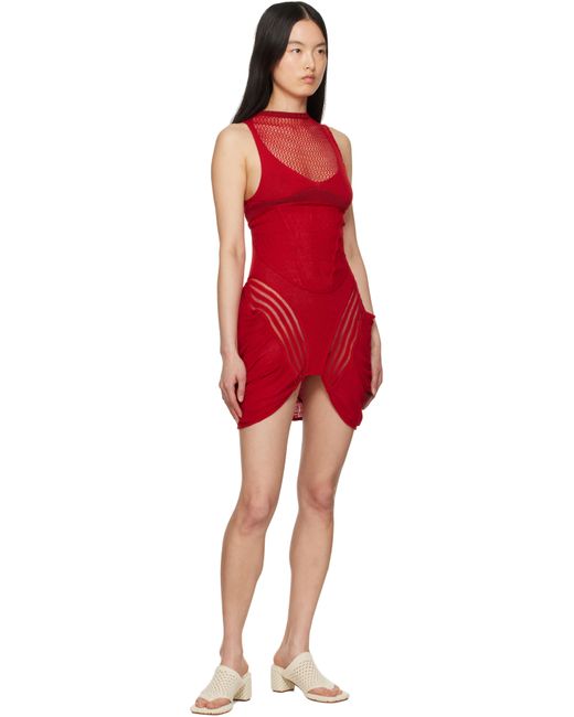 Isa Boulder Red Rider Drape Minidress