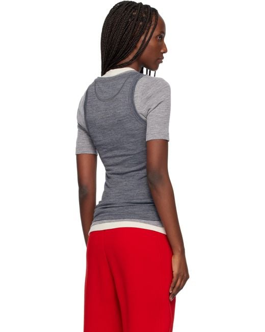 Jil Sander Black Lightweight Technical Wool Jersey Tank Top