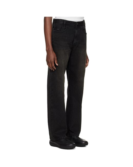 Wooyoungmi Black Tin Wash Straight Jeans for men