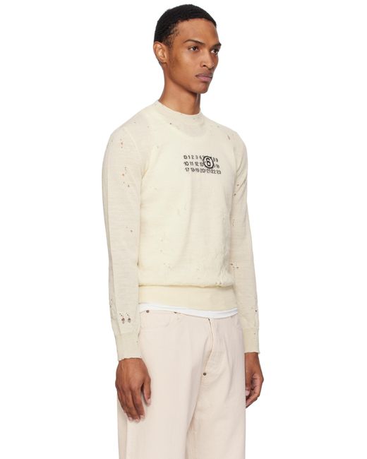 Pull Blanc Cassé En Laine MM6 by Maison Martin Margiela pour homme en coloris Natural