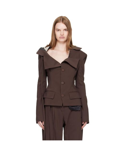OTTOLINGER Brown Off-Shoulder Blazer