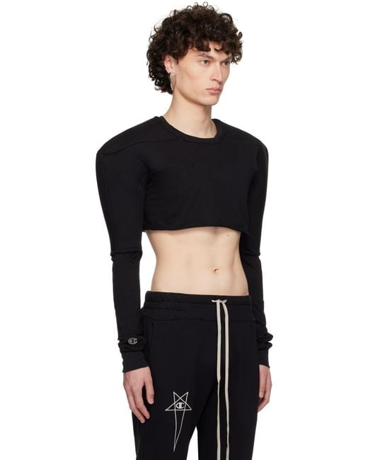【RICK OWENS】×Champion Girdered クロップドハーネストップス Rick Owens: ブラック Championエディション Girdered