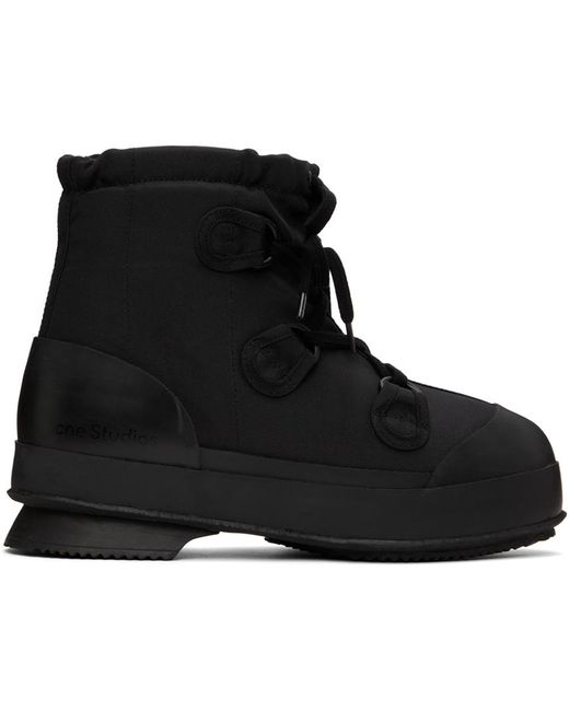 Acne Black Vulcanized Lace-up Boots for men