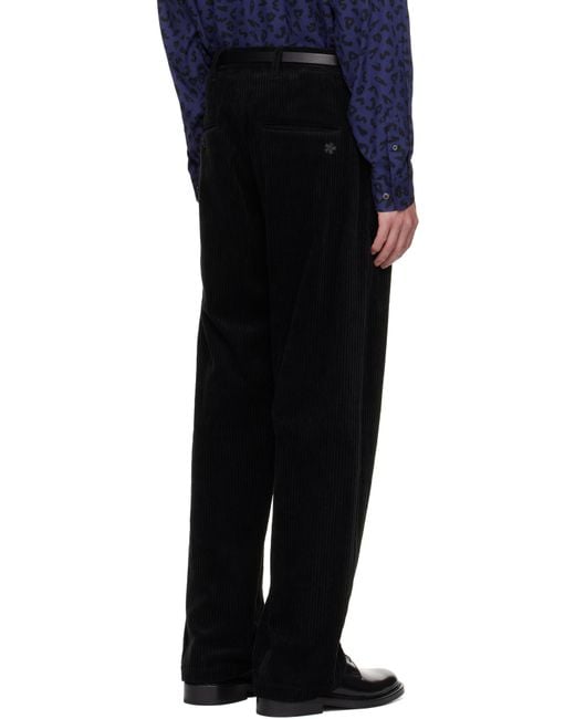 vowels Black baggy Fit Work Trousers for men