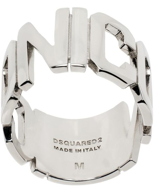 DSquared² Gray Silver 'icon' Ring for men