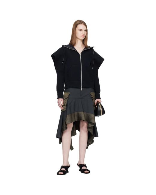 Sacai Black Sponge Sweat Hoodie