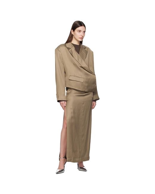 REMAIN Birger Christensen Natural Brown Suiting Maxi Skirt