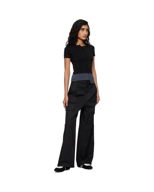 Y-3 Black Wide Cargo Pants