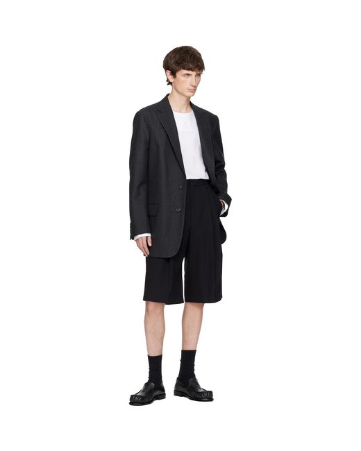 Dries Van Noten Black Herringbone Wool Blazer for men