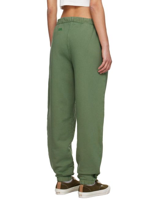 Pantalon de détente vert à taille et revers élastiques ERL en coloris Green