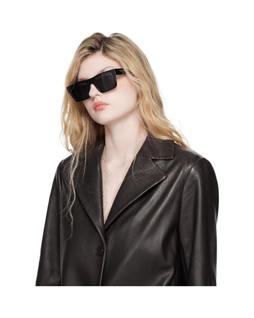 Prada Gray Square Shield Acetate Sunglasses
