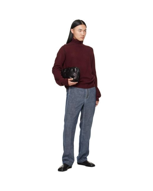 Maison Margiela Red Burgundy Virgin Wool Turtleneck for men